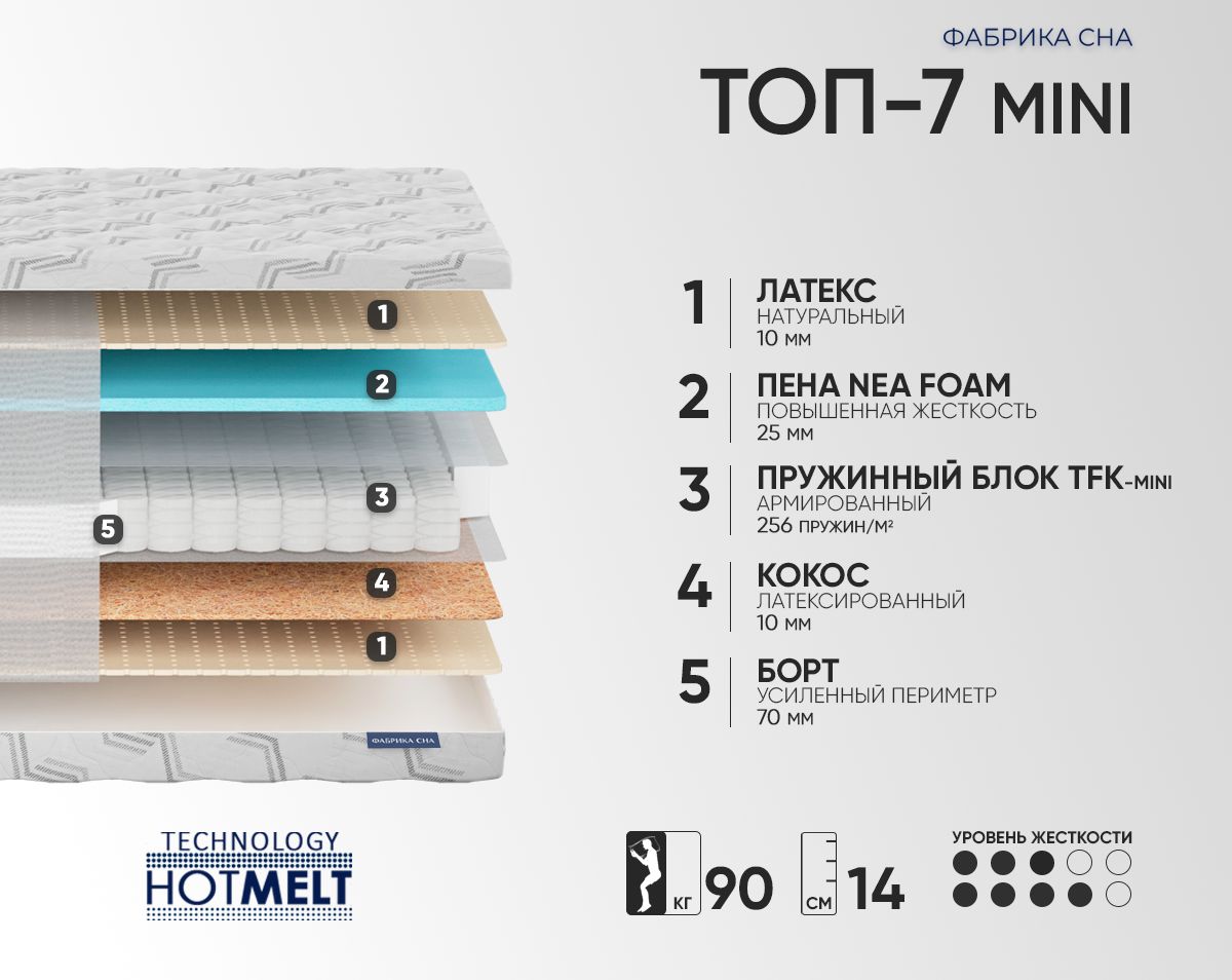Матрас Фабрика сна Топ-7 MINI 120х190